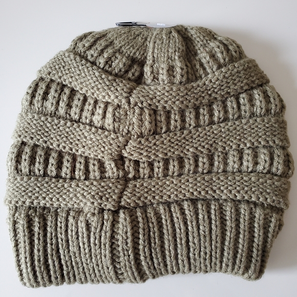C.C. Ribbed Knit Cap, One Size - Picture 6 of 7